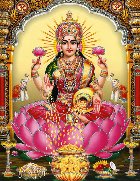 ヒンドゥー教の女神 美と富の神さま ヒンドゥー教 ラクシュミー神 像 